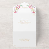 Elegante Wildflower Meadow Spring Garden bruiloft All In One Uitnodiging (Buitenkant)