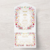 Elegante Wildflower Meadow Spring Garden bruiloft All In One Uitnodiging (Binnen)