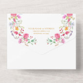 Elegante Wildflower Meadow Spring Garden bruiloft All In One Uitnodiging (Achterkant)