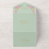 Elegante Wildflower Meadow Spring Garden bruiloft All In One Uitnodiging (Buitenkant)