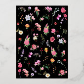 Elegante Wildflower Meadow Spring Garden bruiloft Folie Uitnodiging (Achterkant)