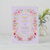 Elegante Wildflower Meadow Spring Garden bruiloft Folie Uitnodiging (Staand Voorkant)