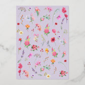 Elegante Wildflower Meadow Spring Garden bruiloft Folie Uitnodiging (Achterkant)