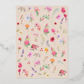 Elegante Wildflower Meadow Spring Garden bruiloft Folie Uitnodiging (Achterkant)