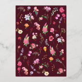 Elegante Wildflower Meadow Spring Garden bruiloft Folie Uitnodiging (Achterkant)