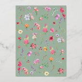 Elegante Wildflower Meadow Spring Garden bruiloft Folie Uitnodiging (Achterkant)