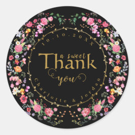 Elegante Wildflower Meadow Spring Garden bruiloft Ronde Sticker