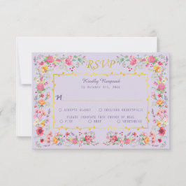Elegante Wildflower Meadow Spring Garden bruiloft RSVP Kaartje