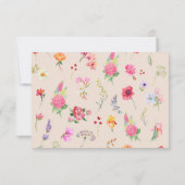 Elegante Wildflower Meadow Spring Garden bruiloft RSVP Kaartje (Achterkant)