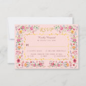 Elegante Wildflower Meadow Spring Garden bruiloft RSVP Kaartje (Voorkant)