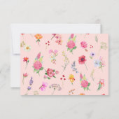 Elegante Wildflower Meadow Spring Garden bruiloft RSVP Kaartje (Achterkant)