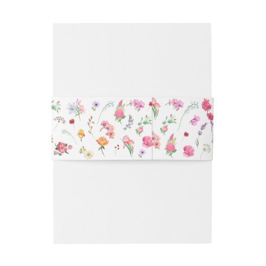 Elegante Wildflower Meadow Spring Garden Uitnodigingen Wikkel (Achterkant Voorbeeld)