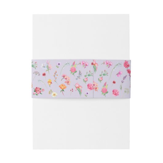 Elegante Wildflower Meadow Spring Garden Uitnodigingen Wikkel (Achterkant Voorbeeld)