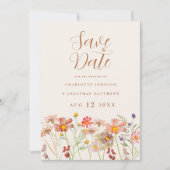 Elegante Wildflower Meadow Wedding Save the Date (Voorkant)