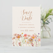 Elegante Wildflower Meadow Wedding Save the Date (Staand voorkant)