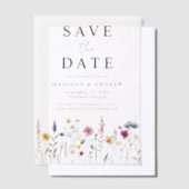 Elegante Wildflower Meadow Wedding Save the Date Vellum Uitnodigingen (Offset)