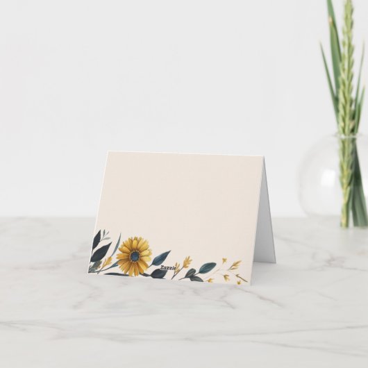 Elegante Wildflower Mijn Ouders In Recht Beige Bru Kaart (Achterkant)