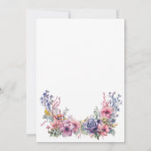 Elegante Wildflower minimalistische bruiloft uitno Kaart (Achterkant)
