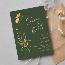 Elegante Wildflower Moderne Rustieke Bruiloft Save The Date