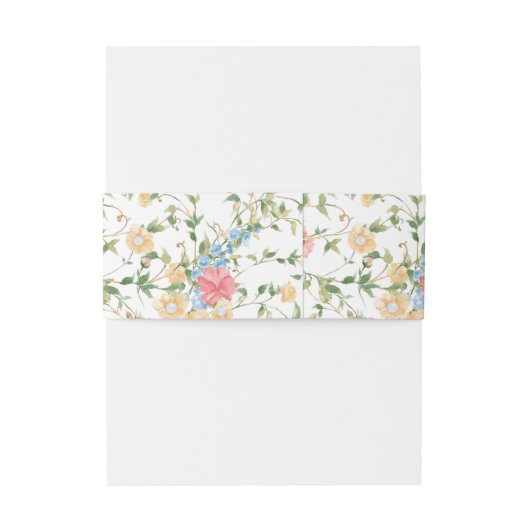 Elegante Wildflower Monogram Bloemen Huwelijk Uitnodigingen Wikkel (Achterkant Voorbeeld)