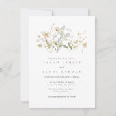 Elegante Wildflower Outdoor Bruiloft Kaart (Voorkant)