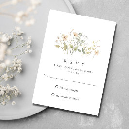 Elegante Wildflower Outdoor Bruiloft RSVP Kaartje