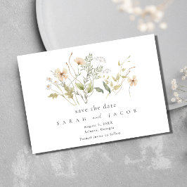 Elegante Wildflower Outdoor Bruiloft Save The Date