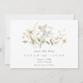 Elegante Wildflower Outdoor Bruiloft Save The Date (Voorkant)