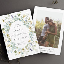 Elegante Wildflower Ovaal Lijst Trouwfoto