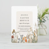 Elegante Wildflower Paasbrunch | lente Kaart (Staand voorkant)