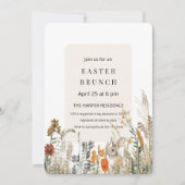 Elegante Wildflower Paasbrunch | lente Kaart (Voorkant)