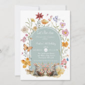Elegante Wildflower Paasverjaardag ParTea Kaart (Voorkant)