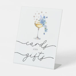 Elegante Wildflower Parels & Prosecco Kaarten & Ca Reclamebord Met Voetstuk