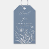 Elegante Wildflower Periwinkle bruiloft Cadeaulabel (Voorkant)