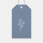 Elegante Wildflower Periwinkle bruiloft Cadeaulabel (Achterkant)