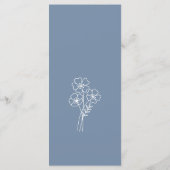 Elegante Wildflower Periwinkle bruiloft Menu (Achterkant)