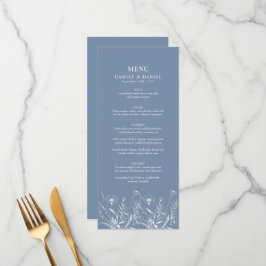 Elegante Wildflower Periwinkle bruiloft Menu