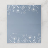 Elegante Wildflower Periwinkle bruiloft Plaatskaartje (Buitenkant ongevouwen)