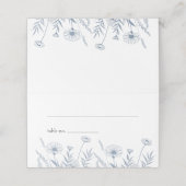 Elegante Wildflower Periwinkle bruiloft Plaatskaartje (Buitenkant ongevouwen)