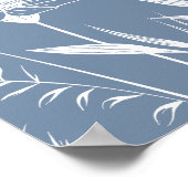 Elegante Wildflower Periwinkle bruiloft Poster (Hoek)