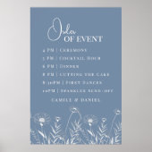 Elegante Wildflower Periwinkle bruiloft Poster (Voorkant)
