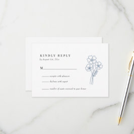 Elegante Wildflower Periwinkle bruiloft RSVP Kaartje