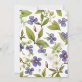Elegante Wildflower Periwinkle bruiloft uitnodigin Kaart (Achterkant)