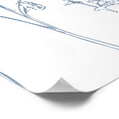 Elegante Wildflower Periwinkle Bruiloft Welkomstbo Poster (Hoek)