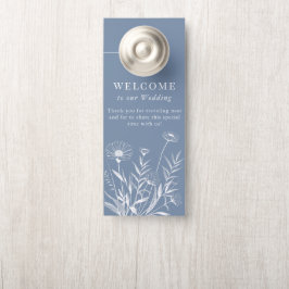 Elegante Wildflower Periwinkle Wedding Door Hanger