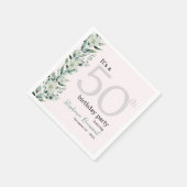 Elegante Wildflower Pink Surprise 50ste Verjaardag Servet (Hoek)