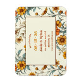Elegante Wildflower Retro Save the Date Bruiloft Magneet (Verticaal)