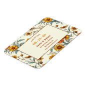 Elegante Wildflower Retro Save the Date Bruiloft Magneet (Linkerzijde)