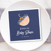 Elegante Wildflower Roze Paraplu Baby shower Servet