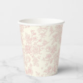 Elegante Wildflower Rozen Blush Roze Bruiloft Papieren Bekers (Voorkant)